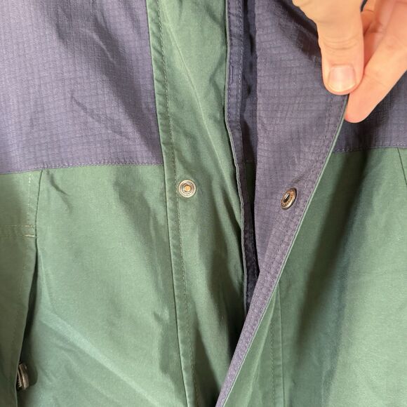 Eddie Bauer EBTEK Jacket Men's Medium Green Gore-Tex Full Zip Snap Packable Hood - Picture 8 of 14